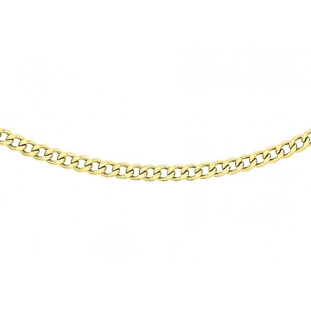 9CT YELLOW GOLD 50 FLAT CURB CHAIN 56CM/22"