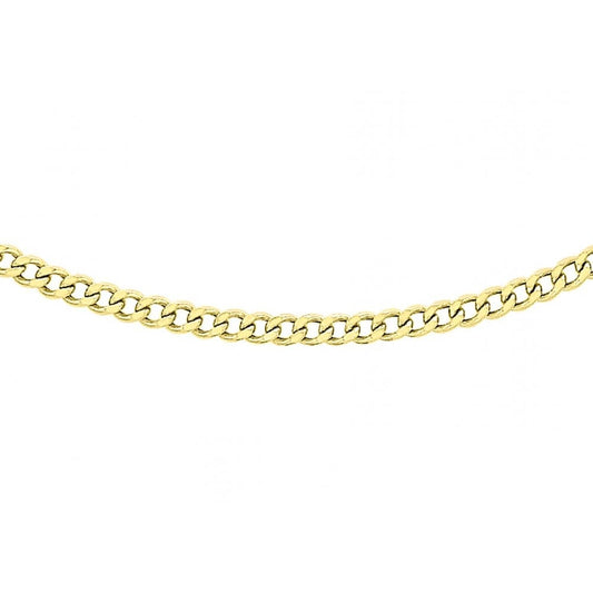 9CT YELLOW GOLD 50 FLAT CURB CHAIN 56CM/22"