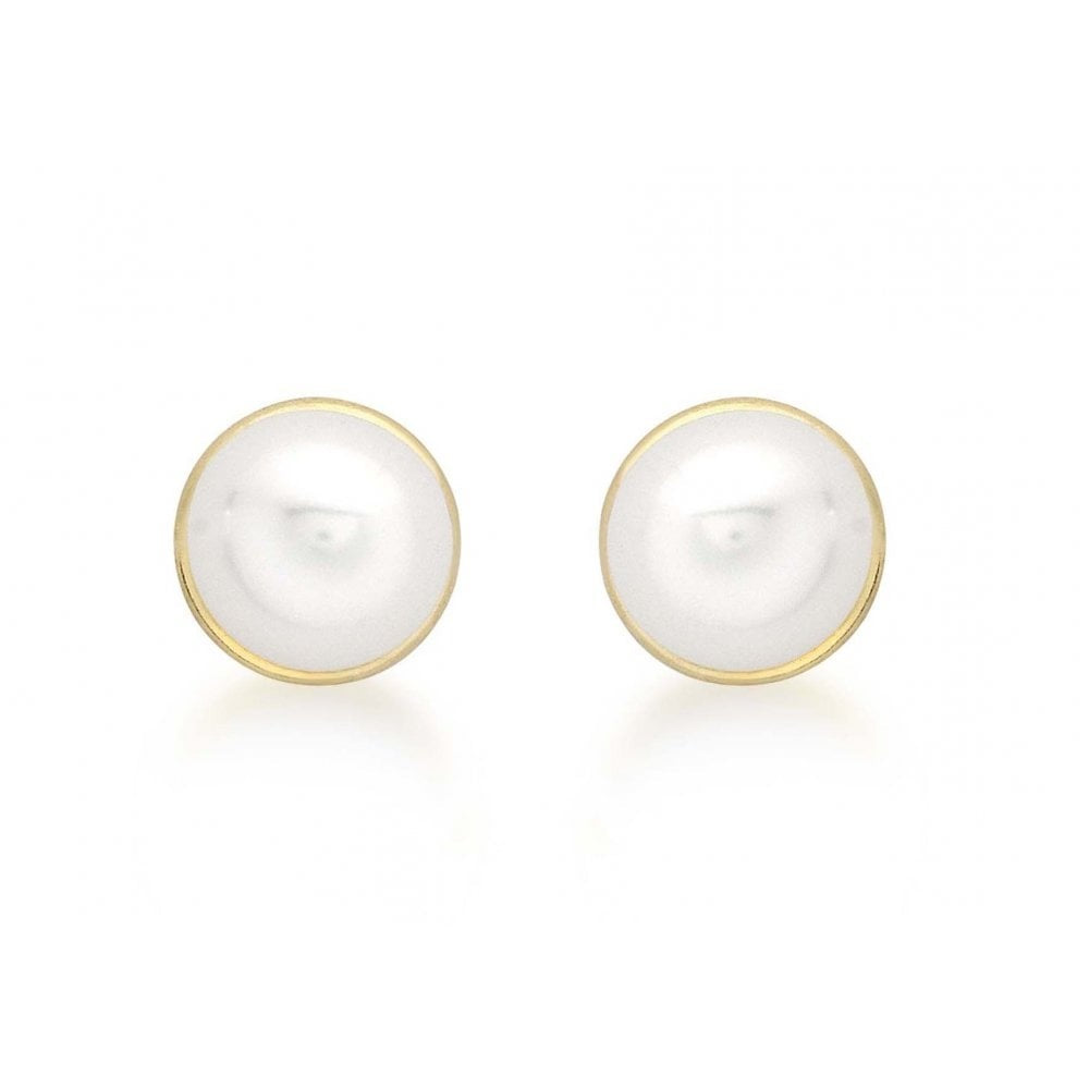 9CT YELLOW GOLD 5MM FRESHWATER PEARL 6MM STUD EARRINGS