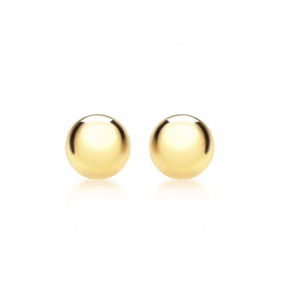 9CT YELLOW GOLD 5MM POLISHED BALL STUD EARRINGS
