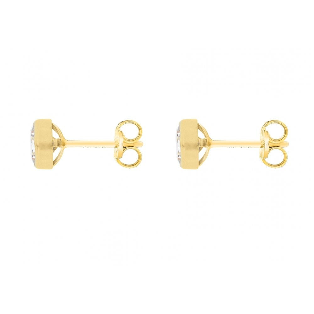 9CT YELLOW GOLD 5MM ROUND CZ 5.3MM STUD EARRINGS