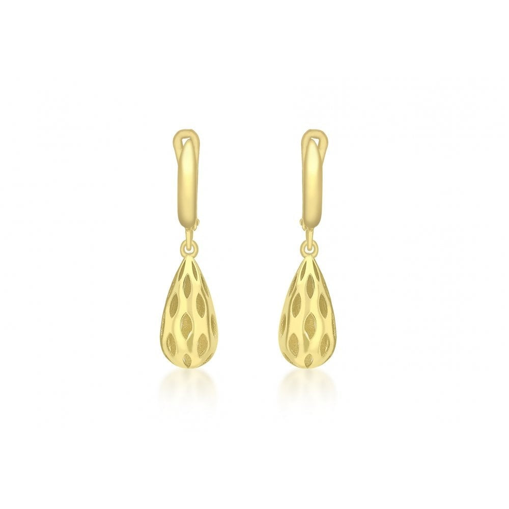 9CT YELLOW GOLD 6.5MM X 29MM TEARDROP EARRINGS