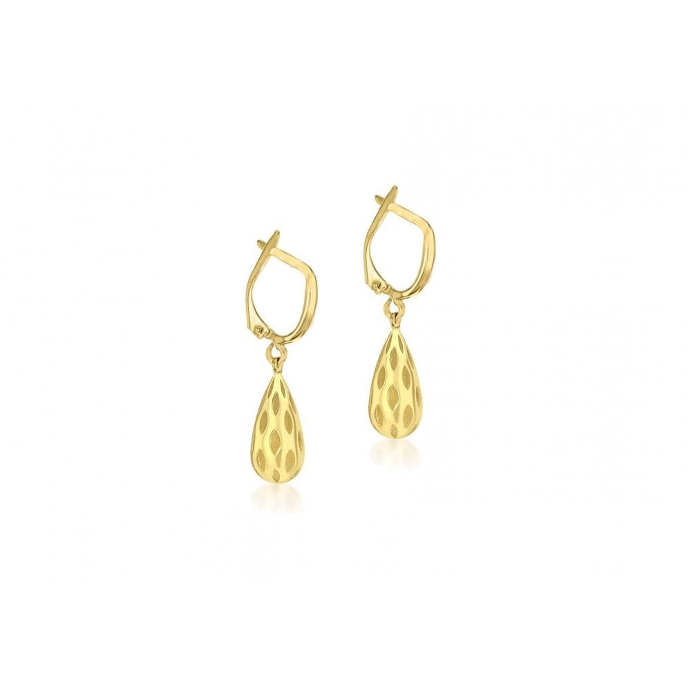 9CT YELLOW GOLD 6.5MM X 29MM TEARDROP EARRINGS
