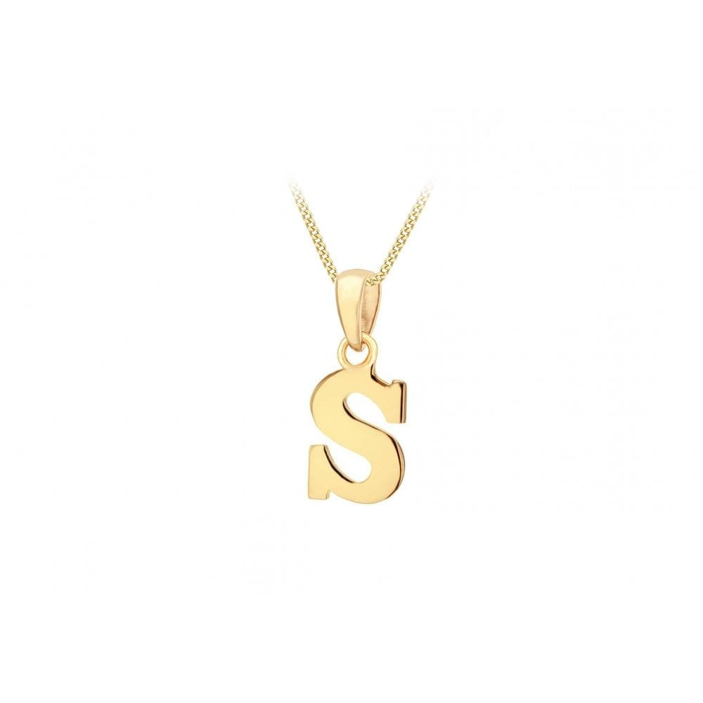 9CT YELLOW GOLD 6.8MM X 16MM PLAIN ####S#### INITIAL PENDANT