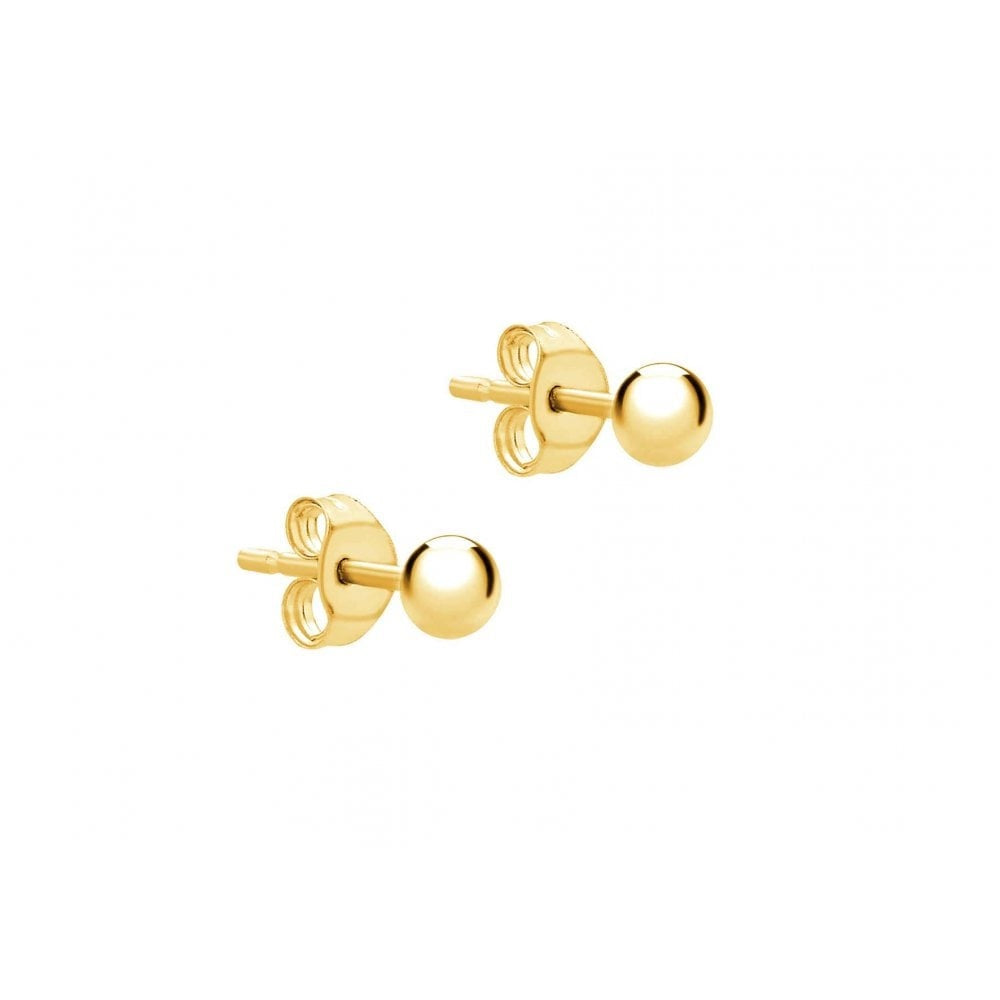 9CT YELLOW GOLD 6MM POLISHED BALL STUD EARRINGS