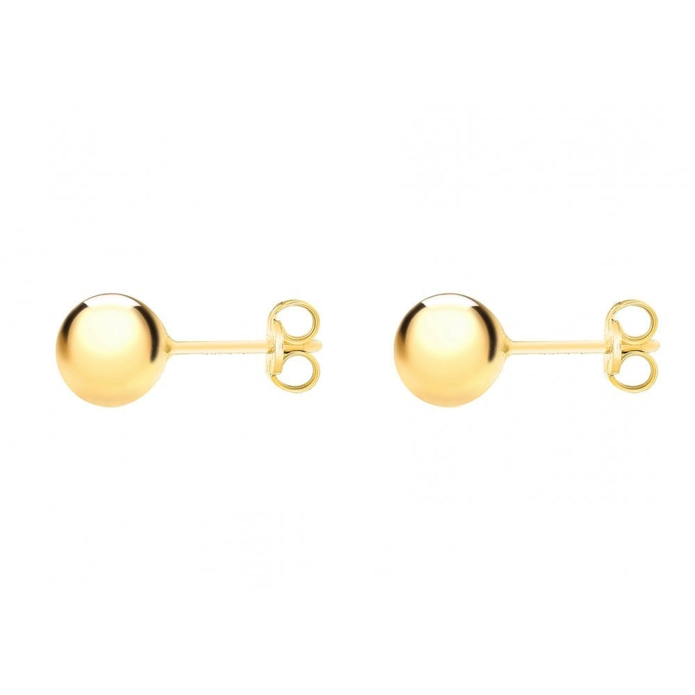 9CT YELLOW GOLD 6MM POLISHED BALL STUD EARRINGS