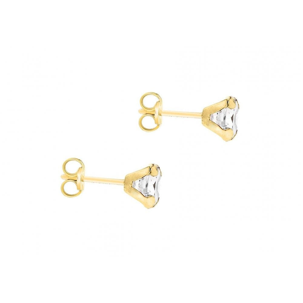 9CT YELLOW GOLD 6MM ROUND CZ STUD EARRINGS