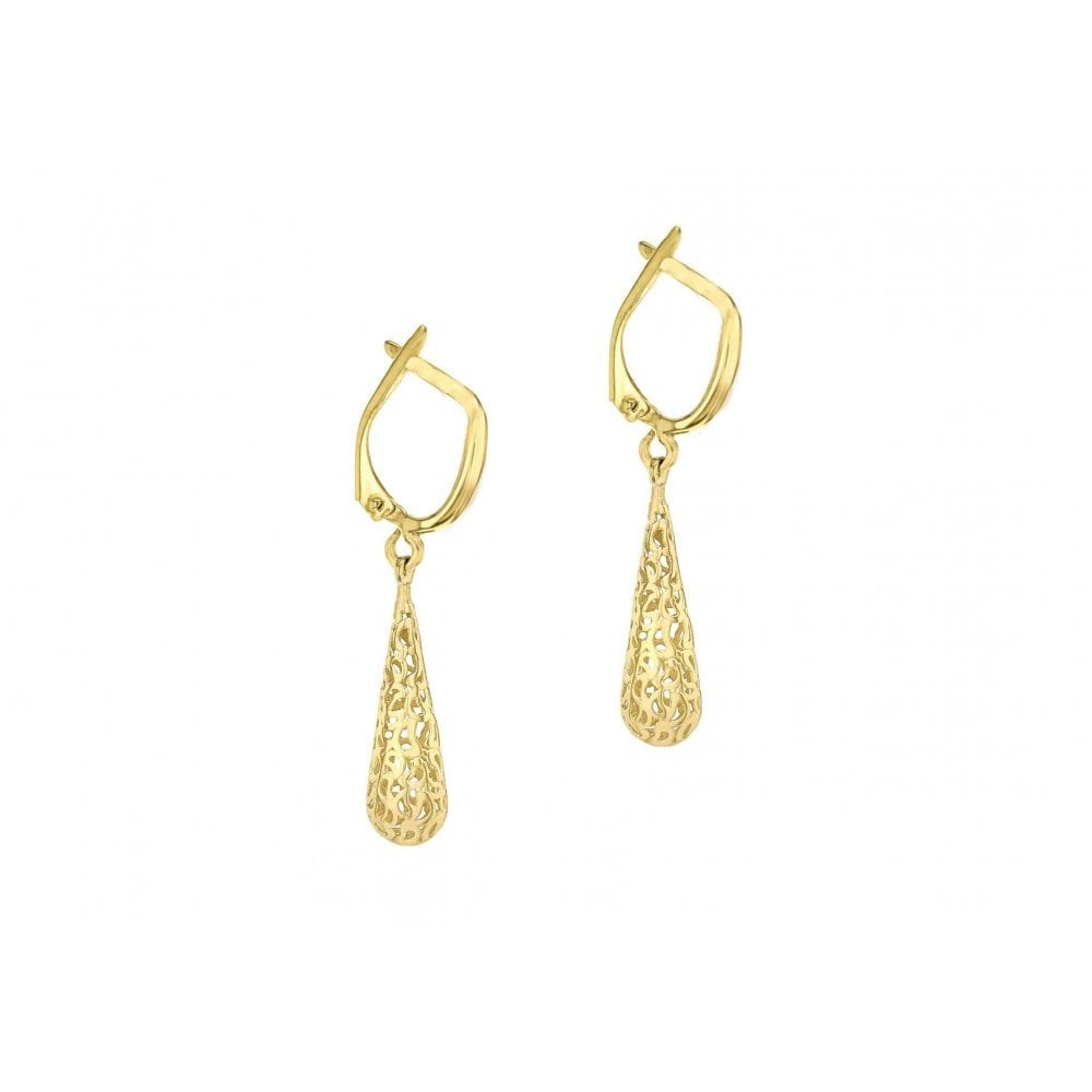 9CT YELLOW GOLD 6MM X 37MM TEARDROP EARRINGS