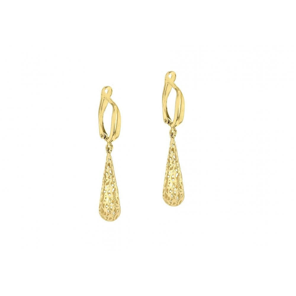 9CT YELLOW GOLD 6MM X 37MM TEARDROP EARRINGS