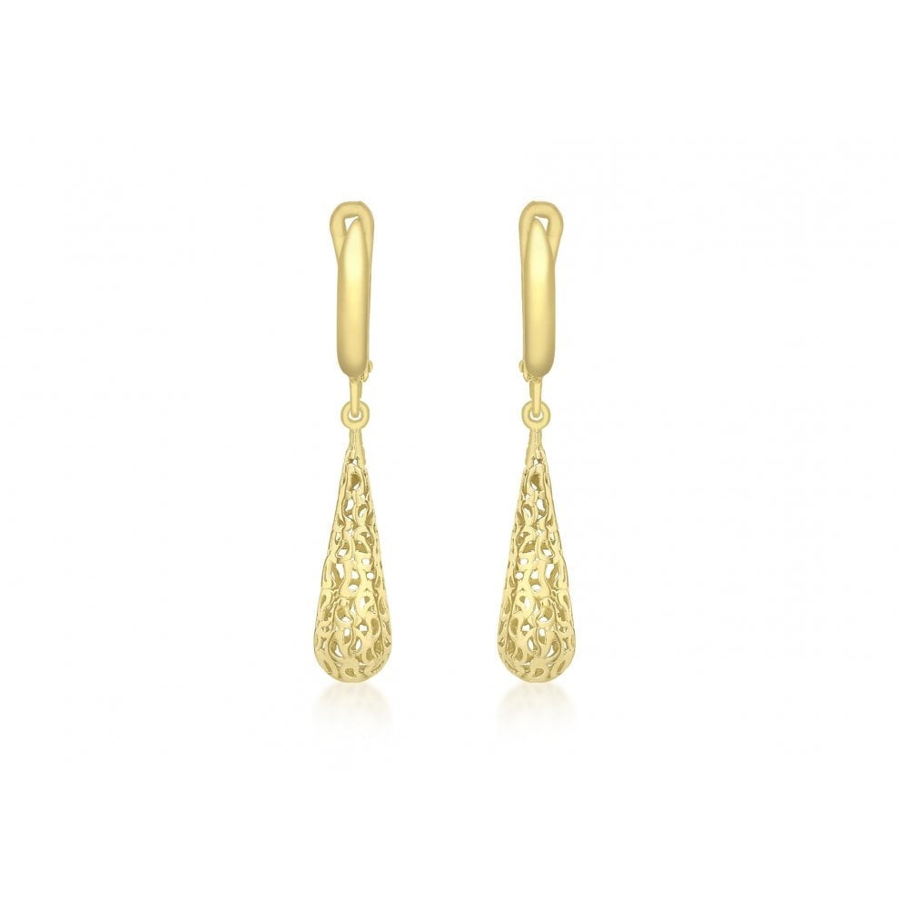 9CT YELLOW GOLD 6MM X 37MM TEARDROP EARRINGS