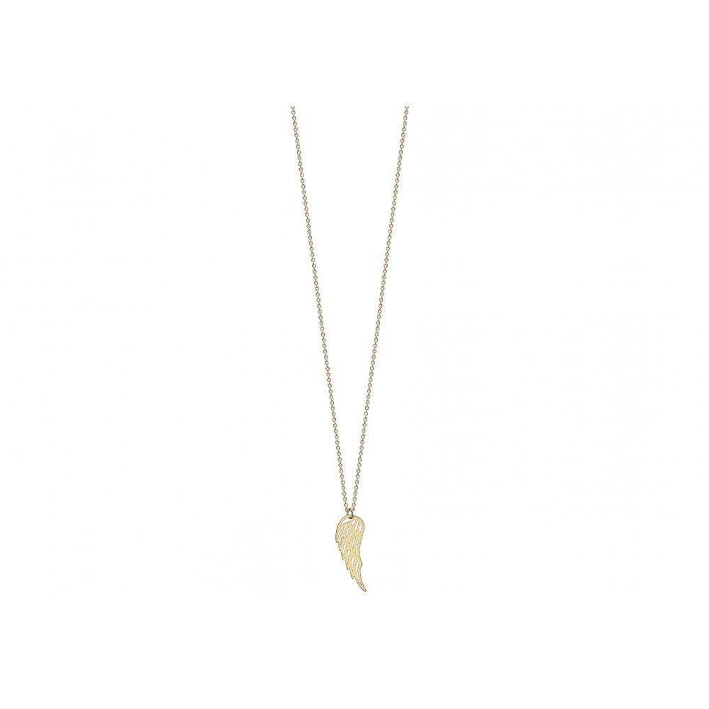 9CT YELLOW GOLD 7.5MM X 20.5MM CUTOUT ANGEL WING ADJUSTABLE NECKLACE 41CM/16"-43CM/17"