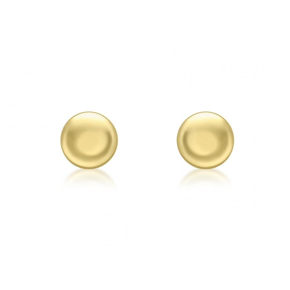 9CT YELLOW GOLD 7MM BUTTON STUD EARRINGS