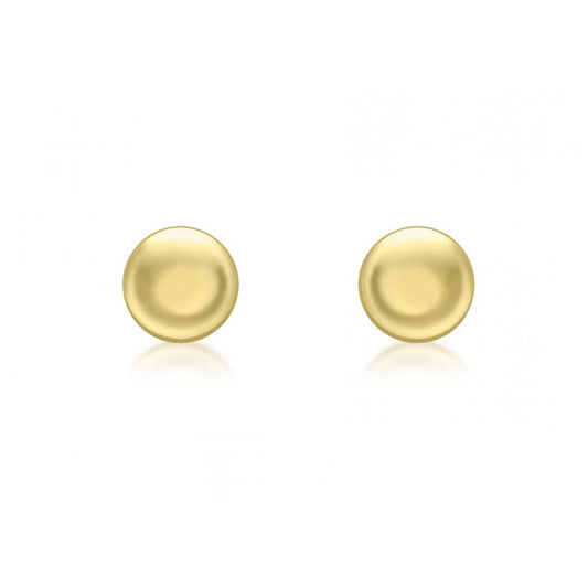9CT YELLOW GOLD 7MM BUTTON STUD EARRINGS