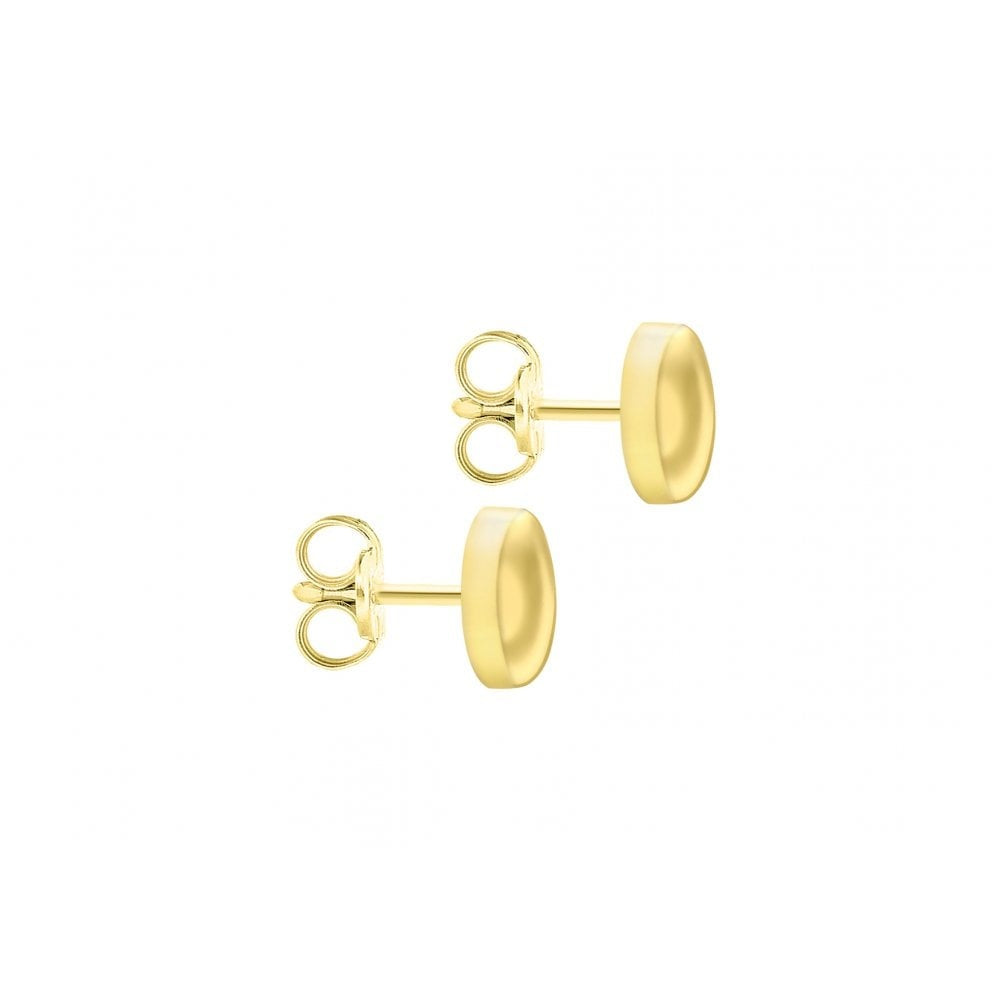 9CT YELLOW GOLD 7MM BUTTON STUD EARRINGS