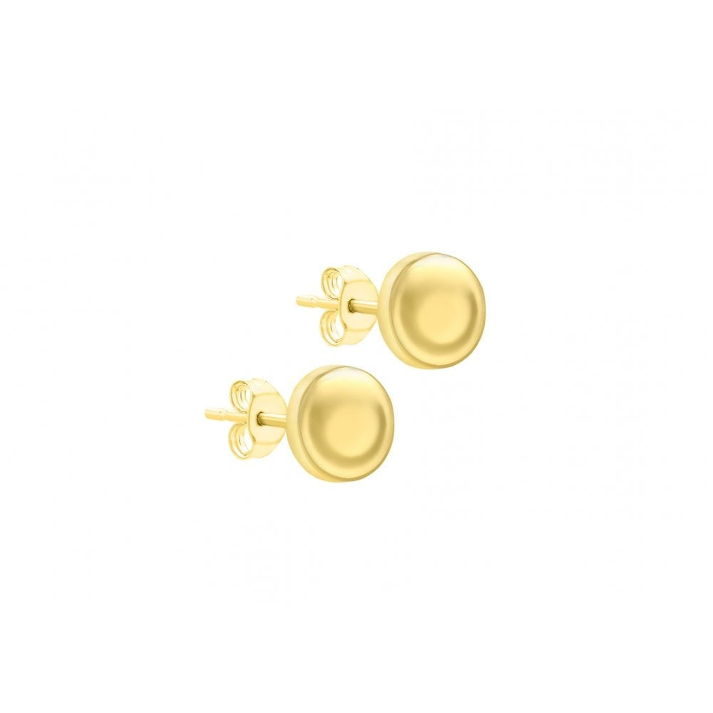 9CT YELLOW GOLD 7MM BUTTON STUD EARRINGS