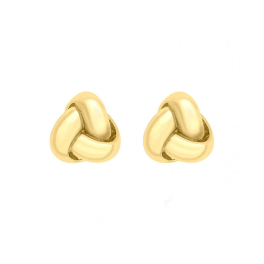 9CT YELLOW GOLD 7MM KNOT STUD EARRINGS