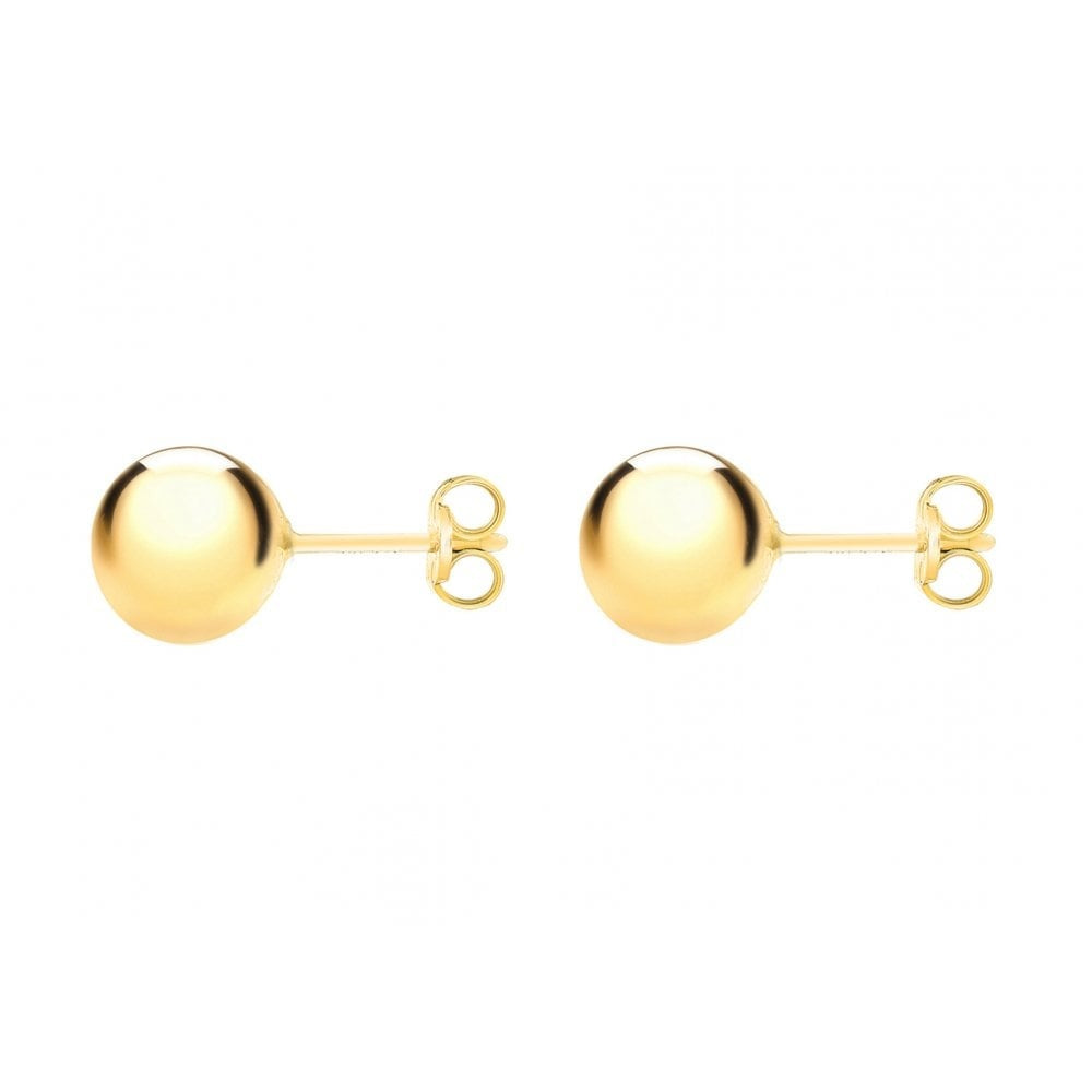 9CT YELLOW GOLD 8MM BALL STUD EARRINGS