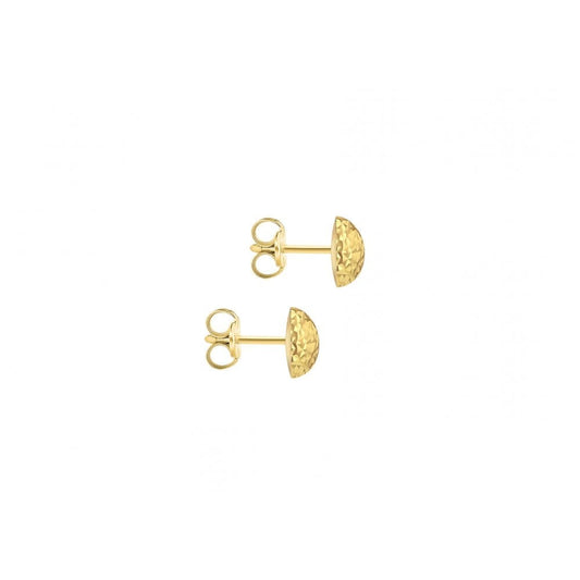 9CT YELLOW GOLD 8MM DIAMOND CUT DOME STUD EARRINGS