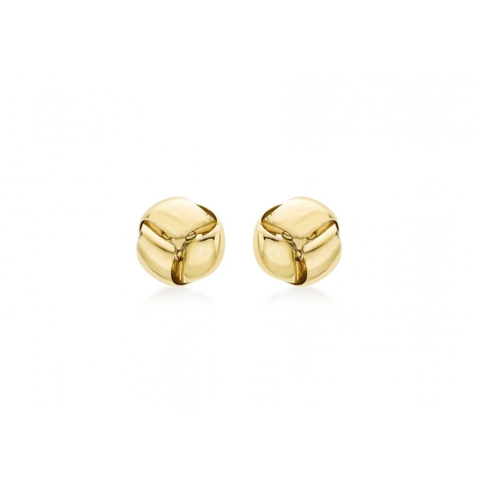 9CT YELLOW GOLD 9MM KNOT STUD EARRINGS