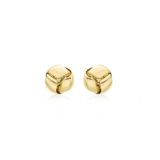 9CT YELLOW GOLD 9MM KNOT STUD EARRINGS