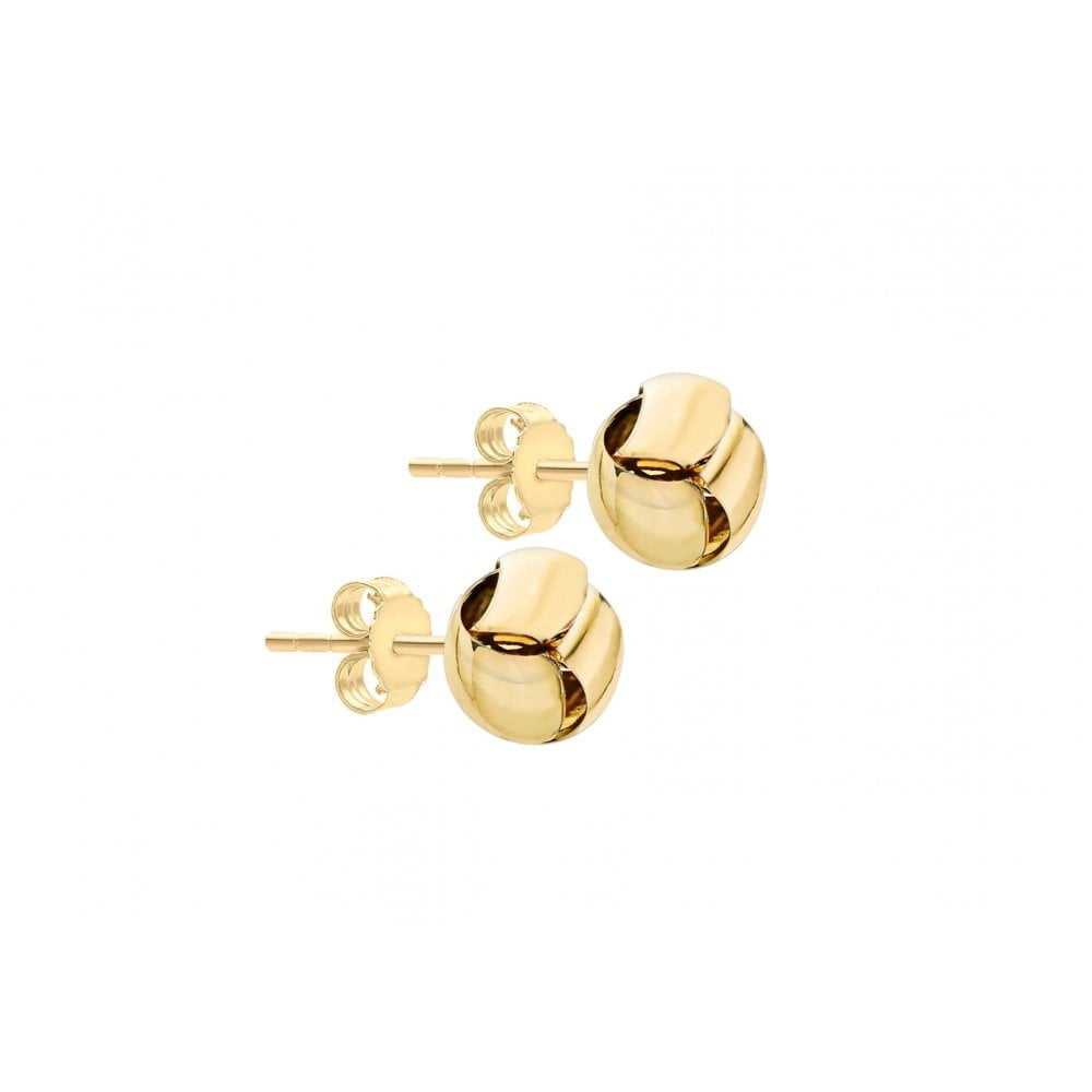 9CT YELLOW GOLD 9MM KNOT STUD EARRINGS