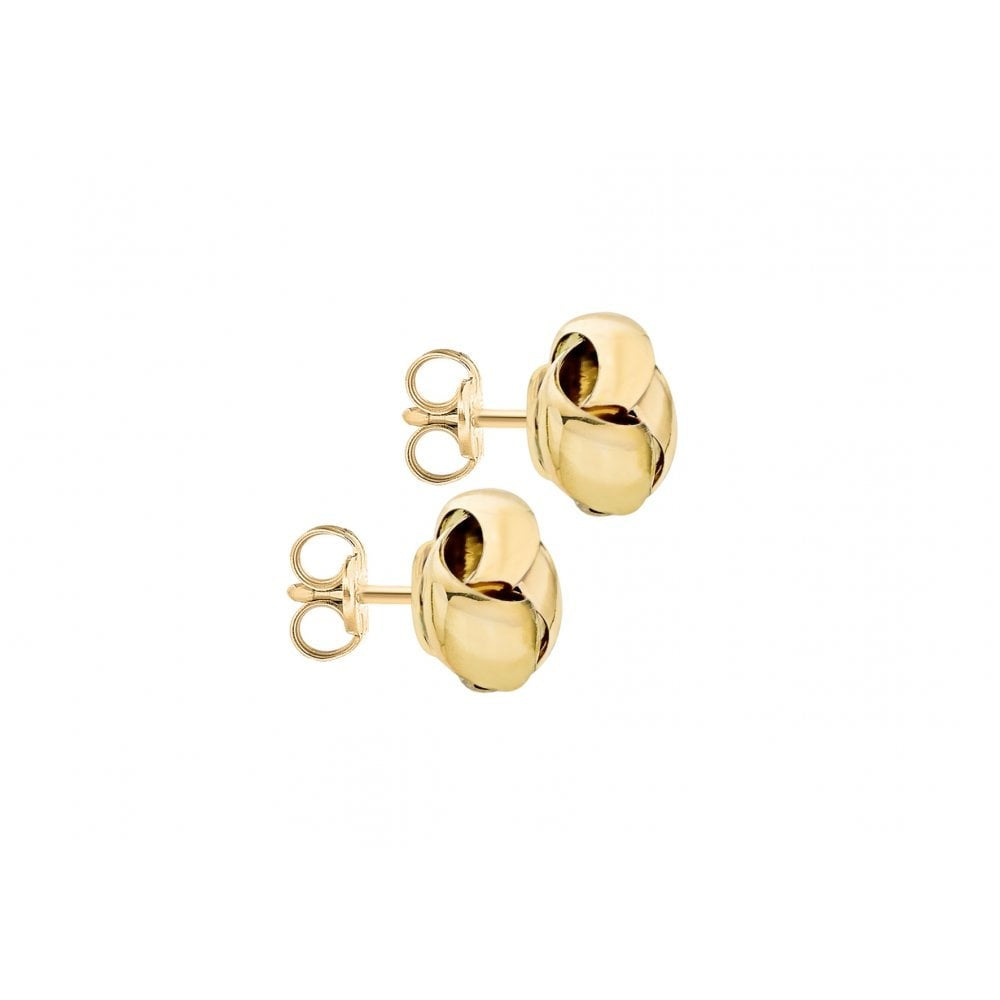 9CT YELLOW GOLD 9MM KNOT STUD EARRINGS