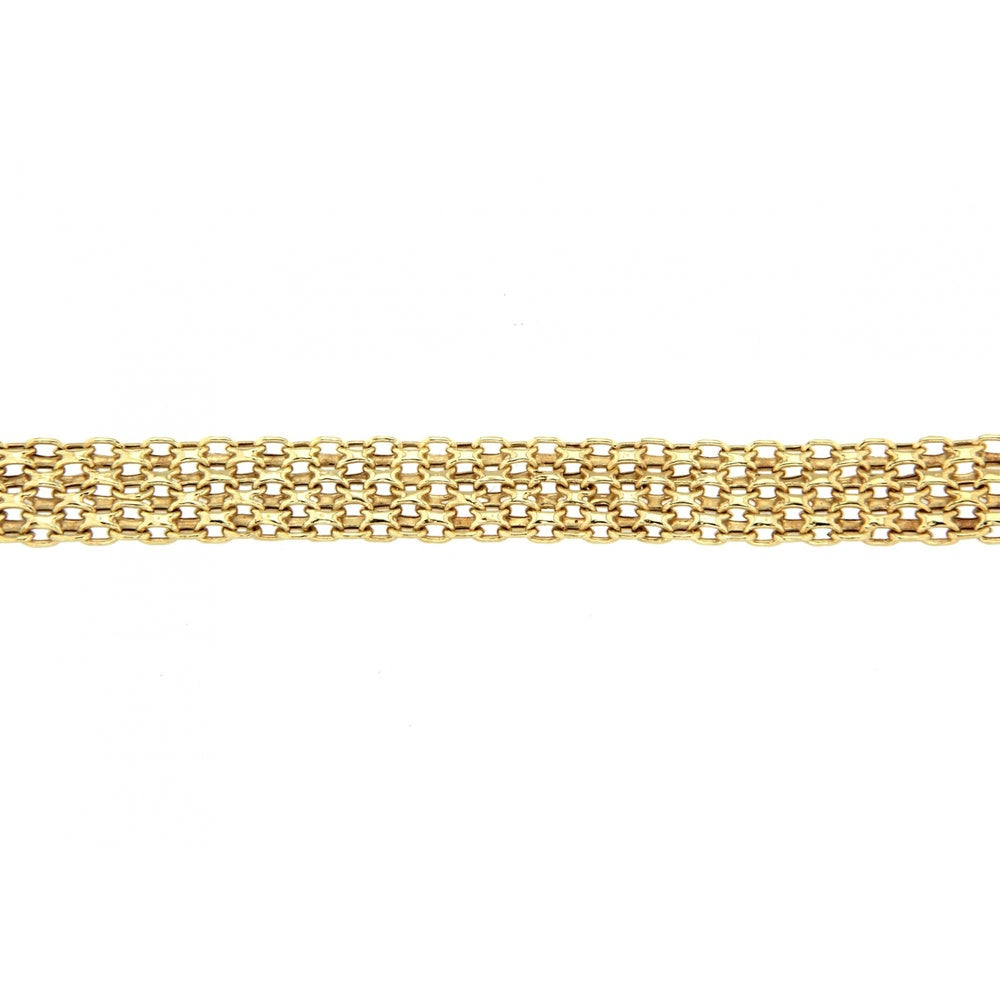 9CT YELLOW GOLD BISMARK BRACELET 19CM/7.5"