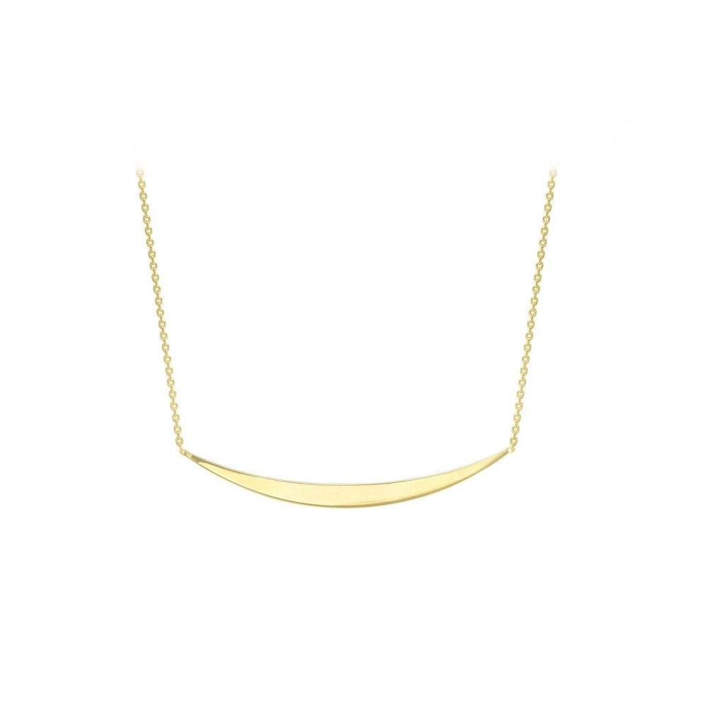 9CT YELLOW GOLD CURVED BAR ADJUSTABLE NECKLACE