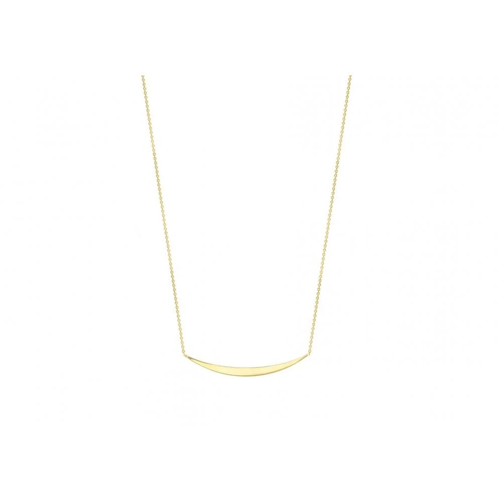 9CT YELLOW GOLD CURVED BAR ADJUSTABLE NECKLACE