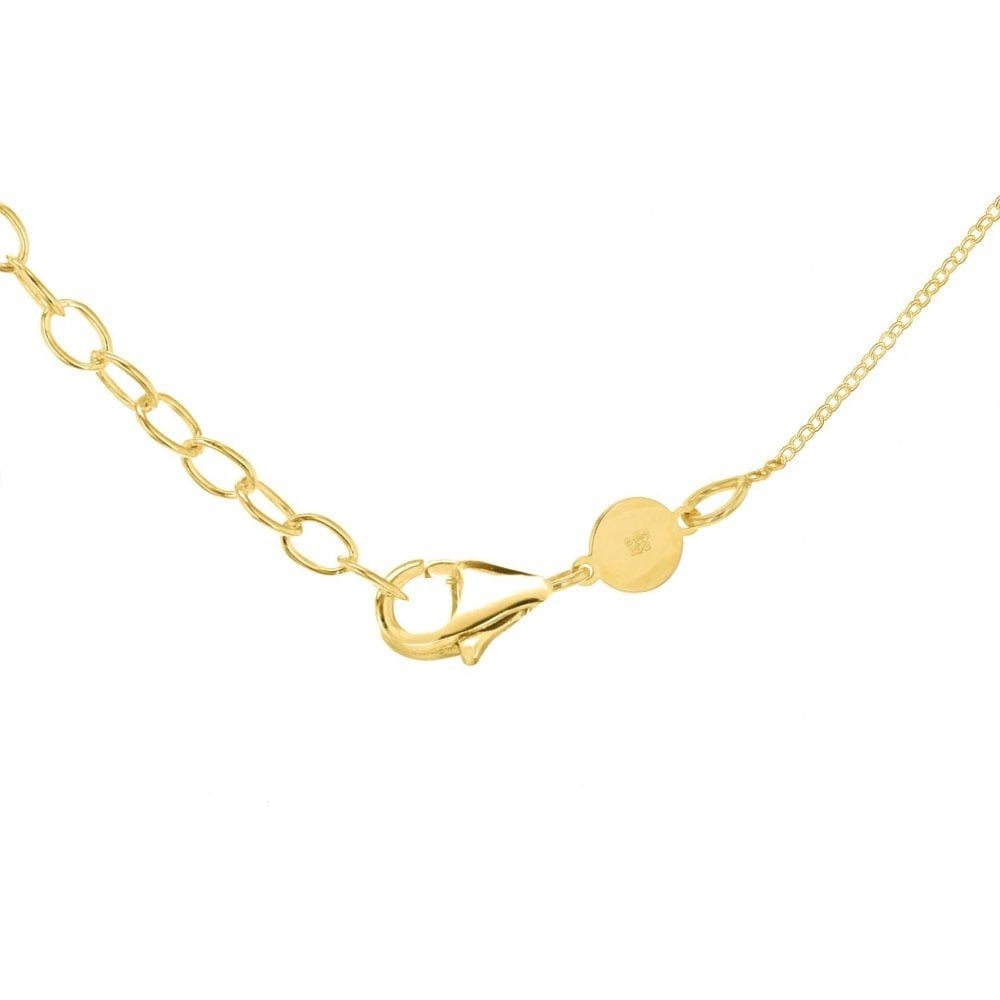 9CT YELLOW GOLD CURVED BAR ADJUSTABLE NECKLACE