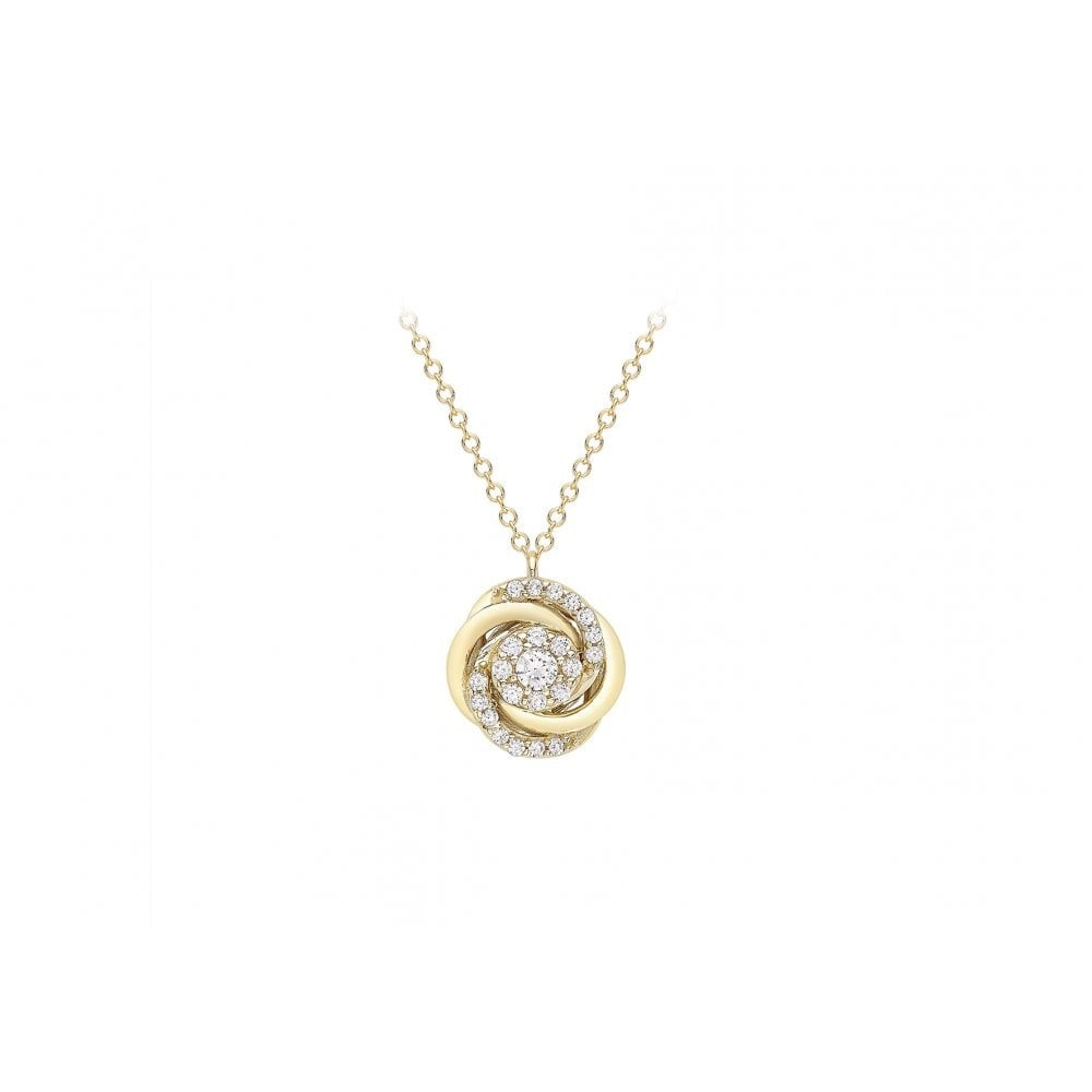 9CT YELLOW GOLD CZ 11MM X 13MM ROSE ADJUSTABLE NECKLACE 43CM/17"- 46CM/18"