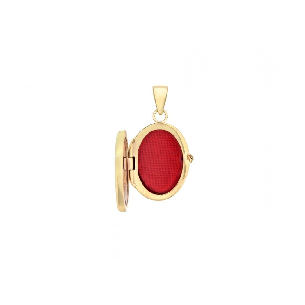 9CT YELLOW GOLD CZ 16MM X 24MM OVAL LOCKET