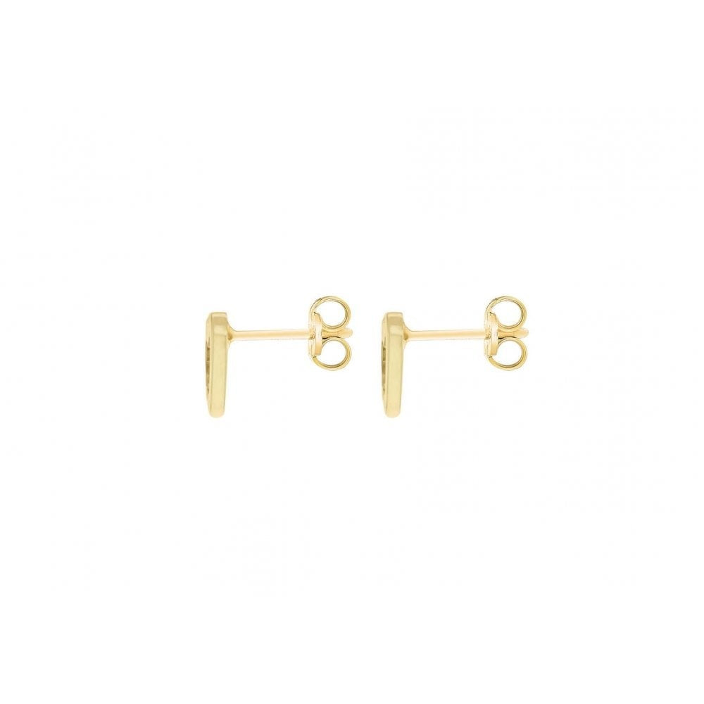 9CT YELLOW GOLD CZ 6.8MM X 5.5MM OPEN-HEART STUD EARRINGS