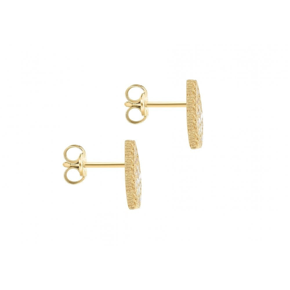 9CT YELLOW GOLD CZ 6MM X 8MM PEAR SHAPED STUD EARRINGS