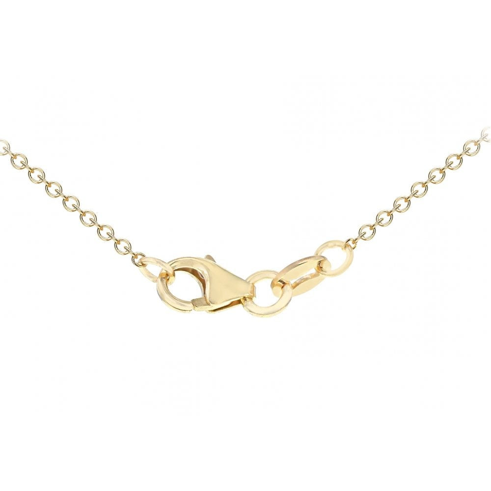 9CT YELLOW GOLD CZ 7.6MM SLIDING PENDANT NECKLACE 46CM/18"