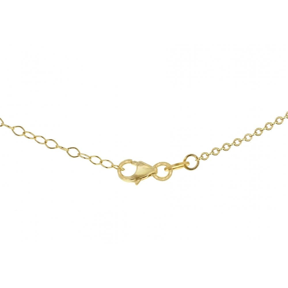 9CT YELLOW GOLD CZ BAR ADJUSTABLE NECKLACE