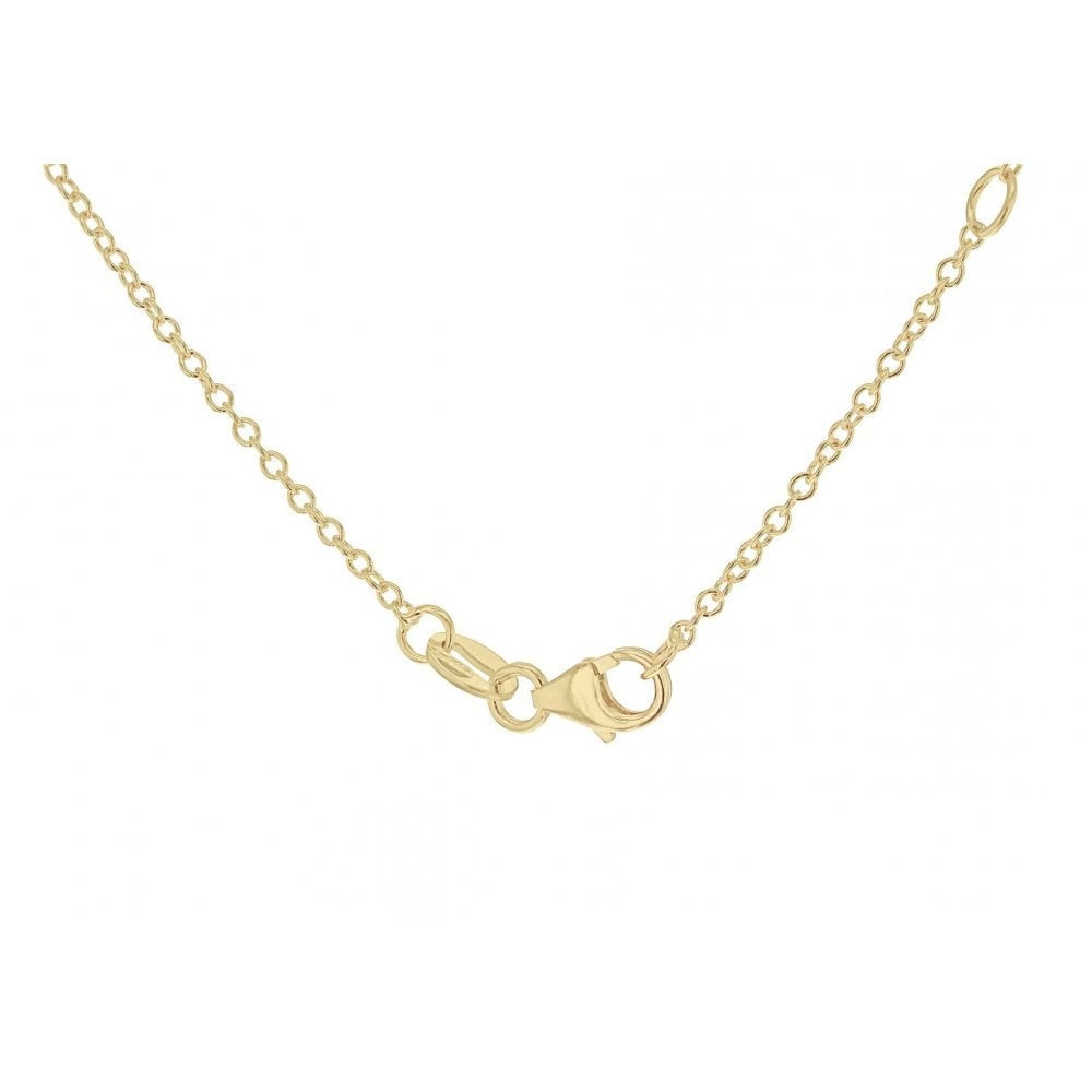 9CT YELLOW GOLD CZ TRIPLE-CROSS ADJUSTABLE NECKLACE