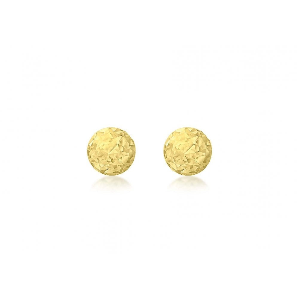 9CT YELLOW GOLD DIAMOND CUT BALL STUD EARRINGS