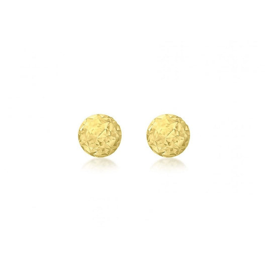9CT YELLOW GOLD DIAMOND CUT BALL STUD EARRINGS