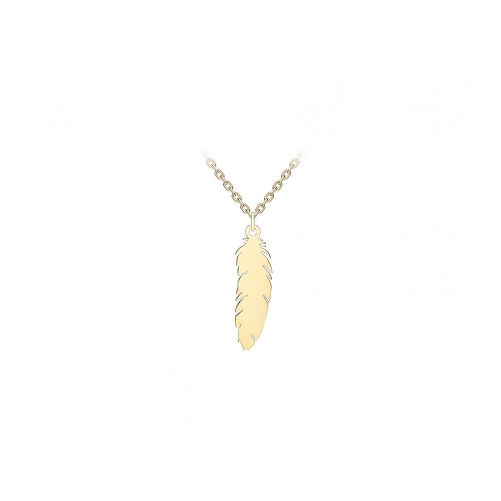 9CT YELLOW GOLD FEATHER NECKLACE