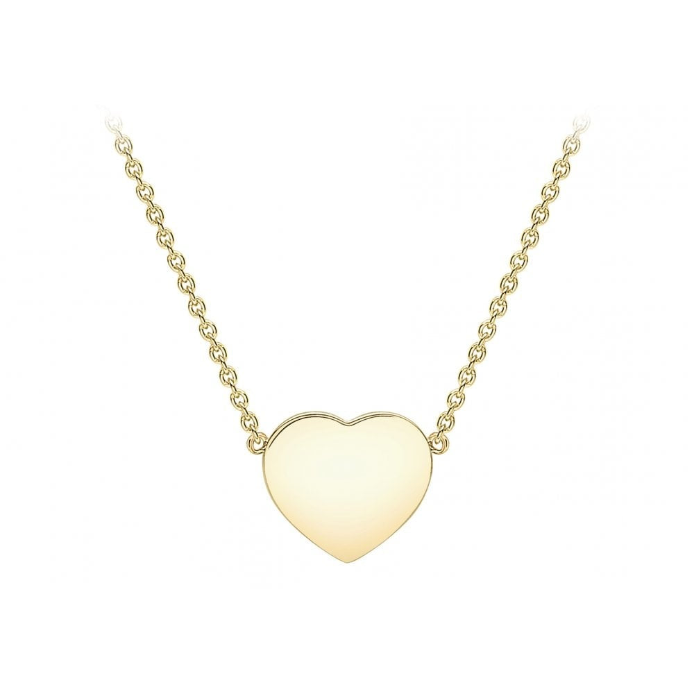 9CT YELLOW GOLD HEART ADJUSTABLE NECKLACE