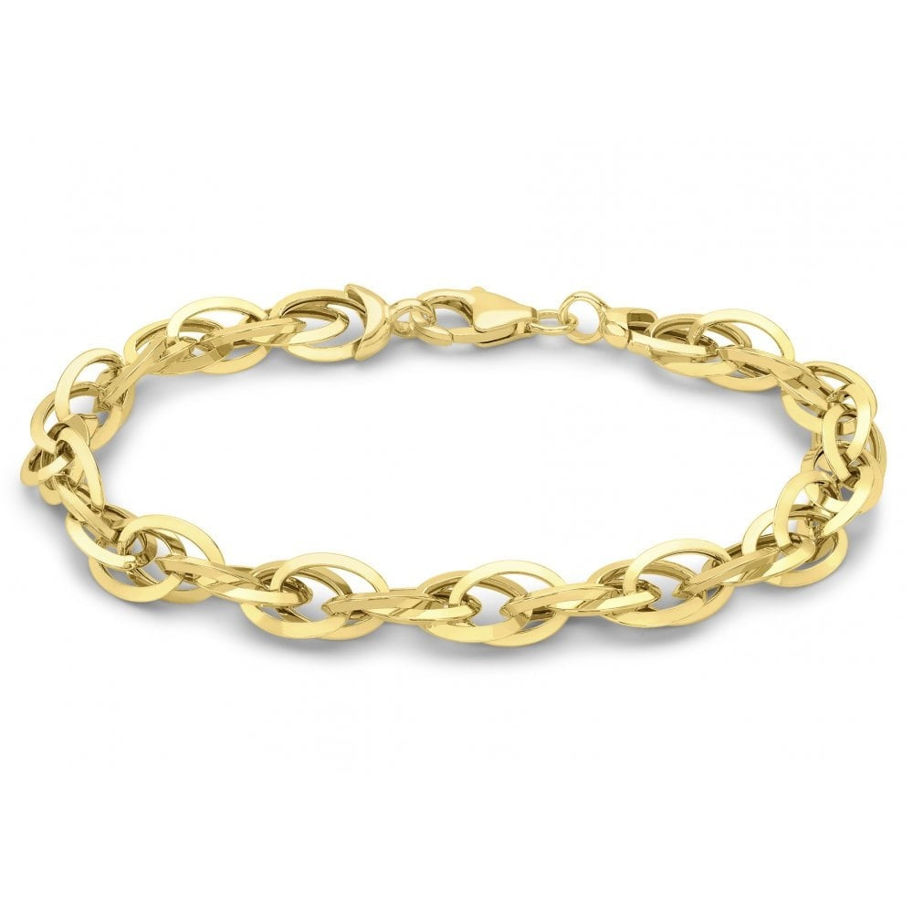 9CT YELLOW GOLD TRIANGLE-TUBE ####PRINCE OF WALES#### BRACELET