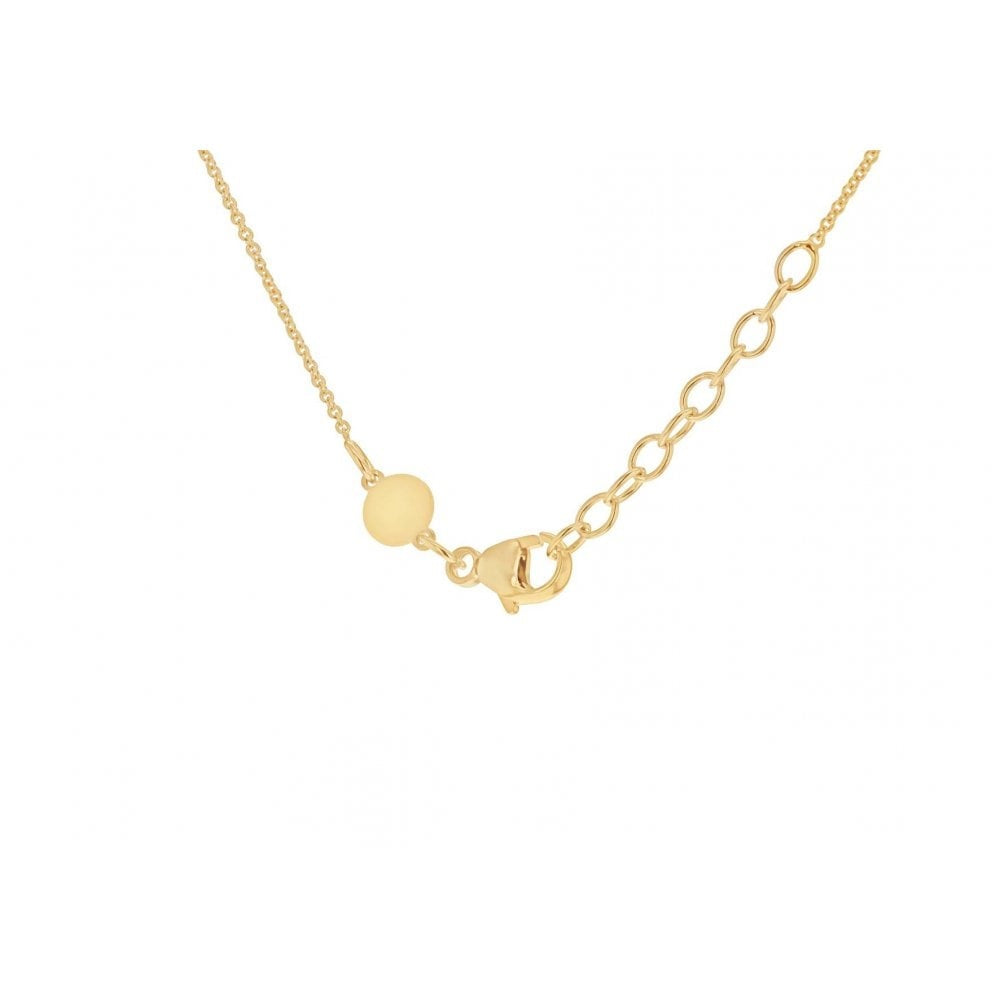9CT YELLOW GOLD TRIPLE 10MM DISC ADJUSTABE NECKLACE 41CM/16"-43CM/17"