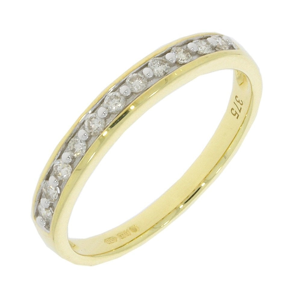 9ct Gold Eternity style Diamond band with 0.15ct Diamond