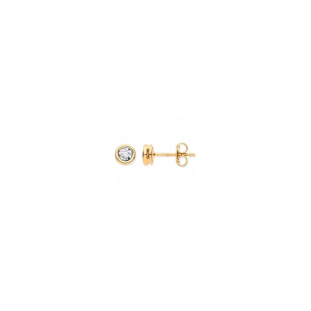 9ct RUBOVER SET DIAMOND (0.2CT) STUD EARRINGS