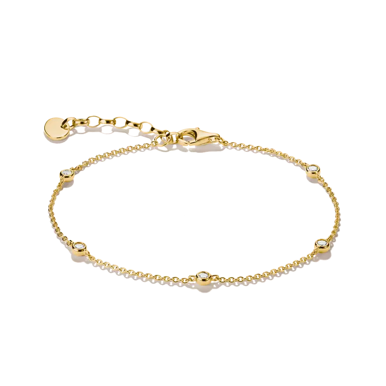 Thomas Sabo 18ct Gold on Silver Bracelet with White Zirconia