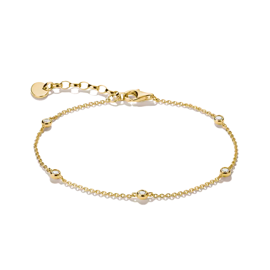 Thomas Sabo 18ct Gold on Silver Bracelet with White Zirconia