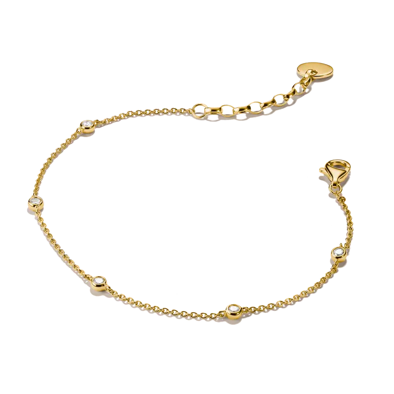 Thomas Sabo 18ct Gold on Silver Bracelet with White Zirconia