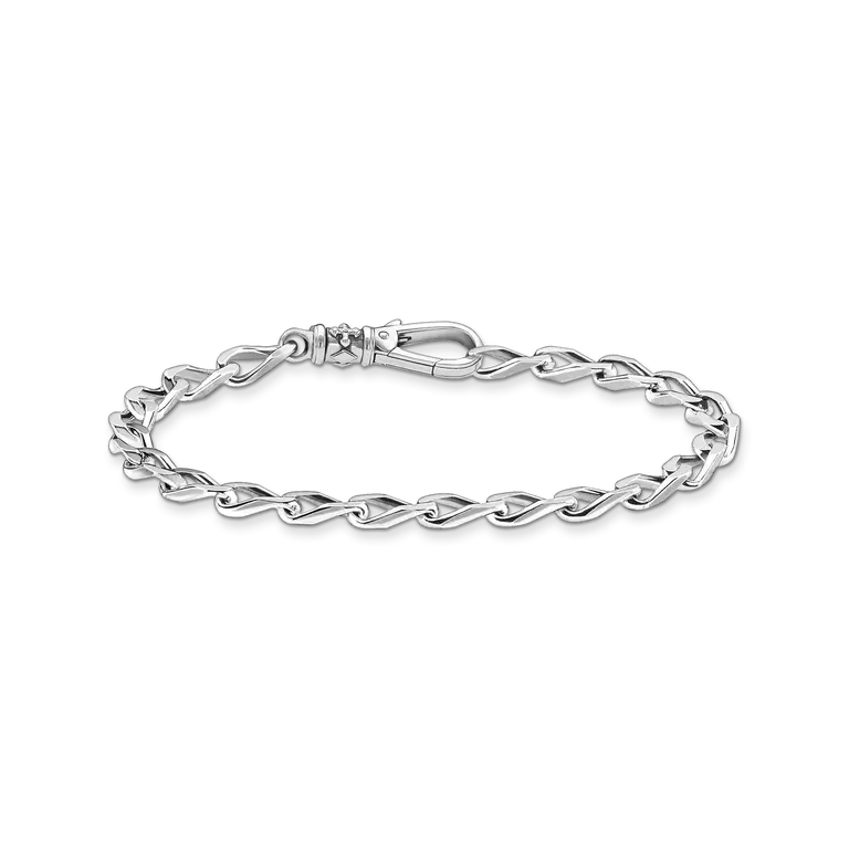 Thomas Sabo Blackened Sterling Silver Faceted Curb Bracelet