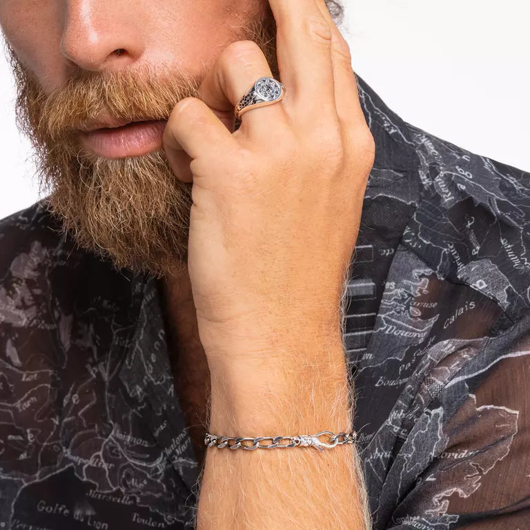 Thomas Sabo Blackened Sterling Silver Faceted Curb Bracelet